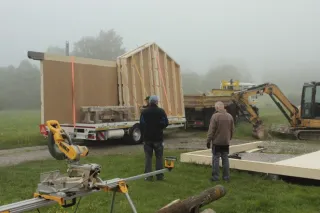 Aufstellen der Hütte