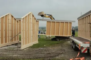 Aufstellen der Hütte