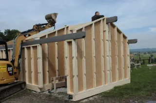Aufstellen der Hütte